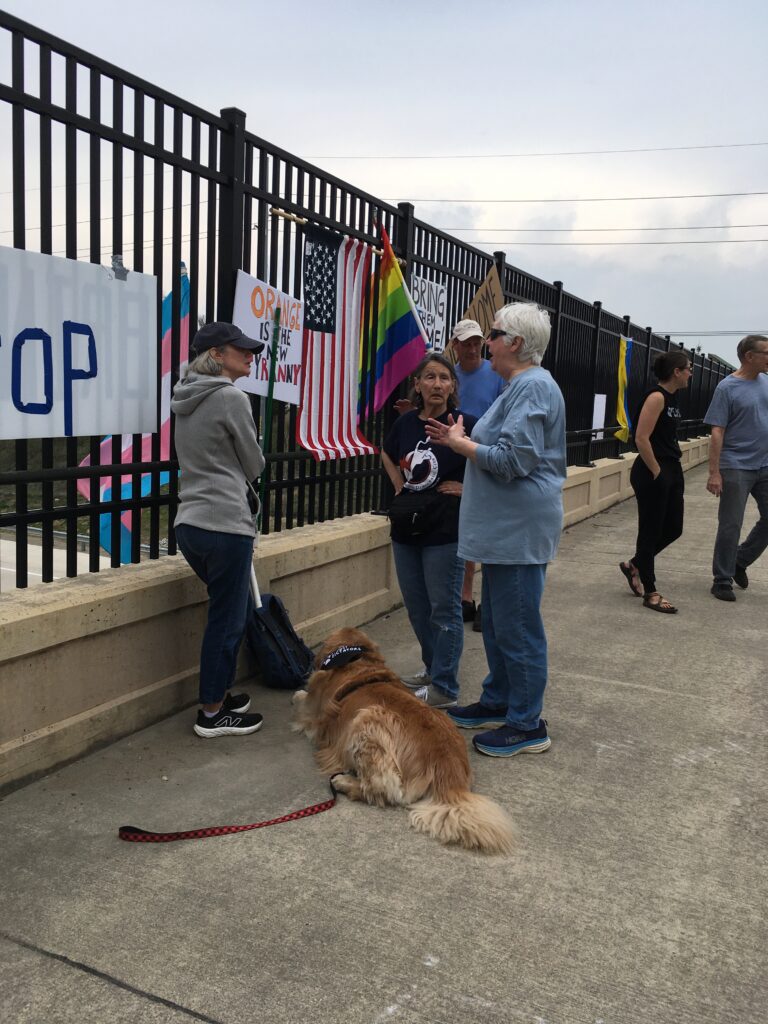 A photo from the Hawk Bridge Visibility Rally in Farmington Hills, Mich. April 25, 2025.