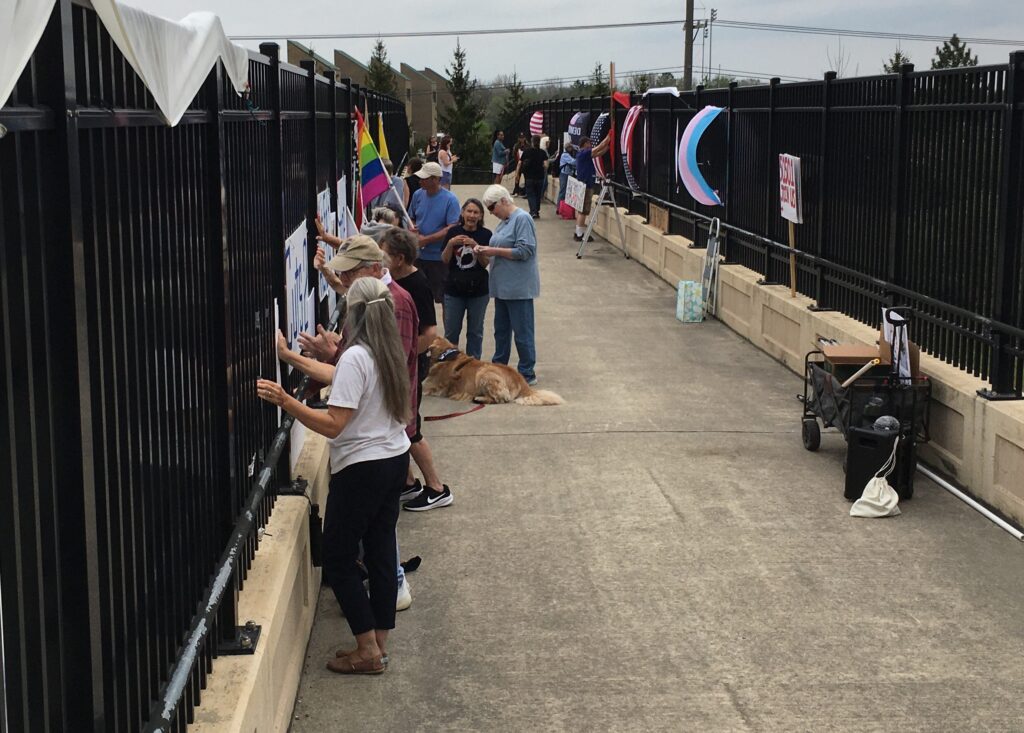 A photo from the Hawk Bridge Visibility Rally in Farmington Hills, Mich. April 25, 2025.