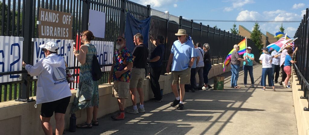 A photo from the Hawk Bridge Visibility Rally in Farmington Hills, Mich. April 25, 2025.