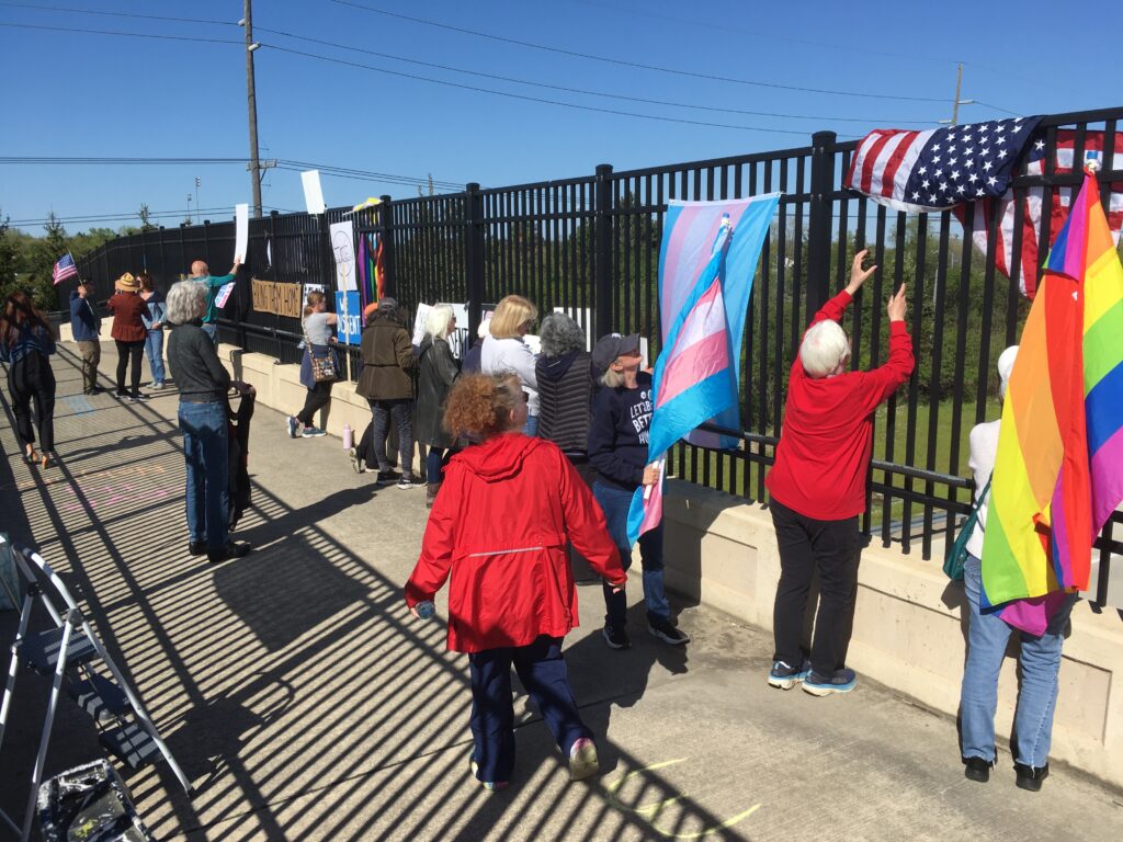 A photo from the Hawk Bridge Visibility Rally in Farmington Hills, Mich. April 25, 2025.